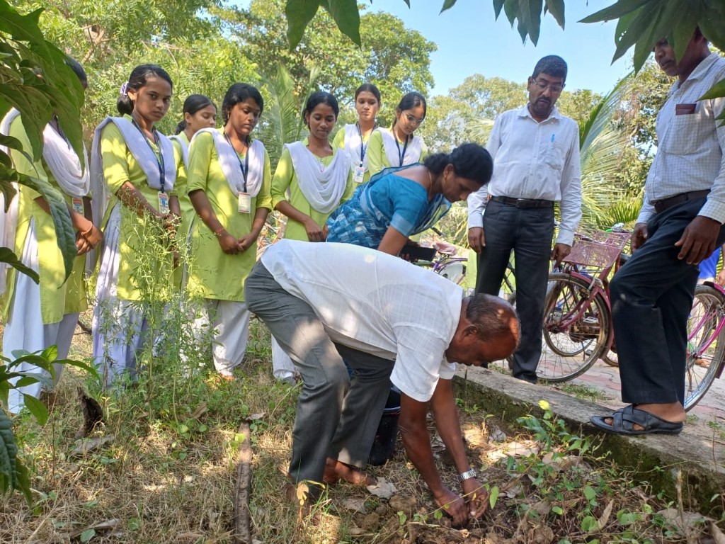 Tree-planting activity during World First Aid Day celebrations on the school campus
