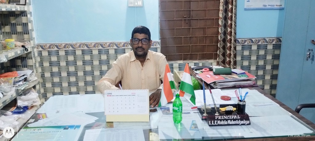 Principal Sri Rajendra Kumar Panda in the school office
